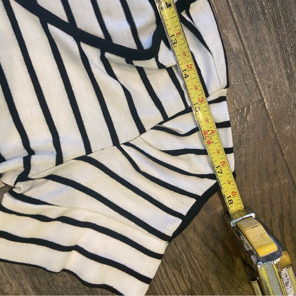 Guess Black and White Striped Short Sleeve Top - Picture 7 of 8